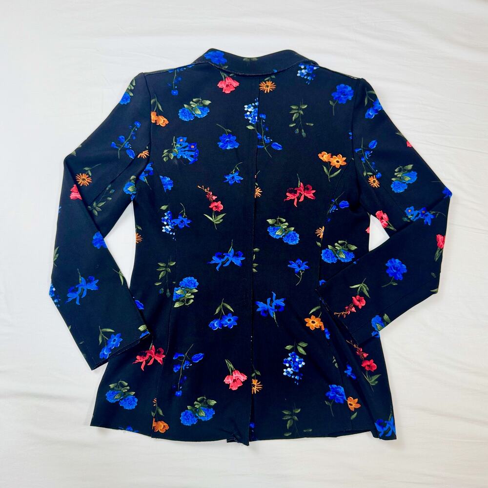 Tahari Floral Blazer Jacket Women’s 4 Black Floral Career Office Siren Botanical - Picture 12 of 16